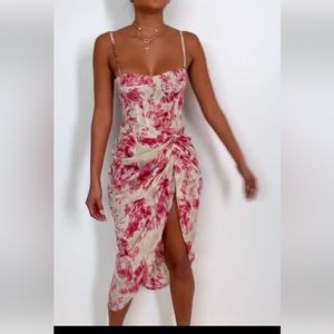 NWT Fuchsia Tie Dye Corset Top and Skirt Set